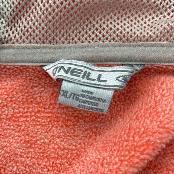 O'Neill Scuba Hoodie Sweater Women Extra Large XL Orange Full Zip Activewear - Picture 7 of 12